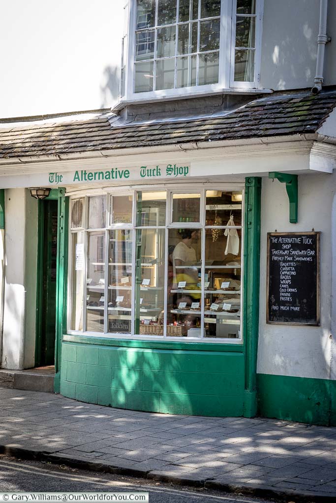 A bijou takeaway sandwich bar on Holywell Street in Oxford named the Alternative Tuck Shop