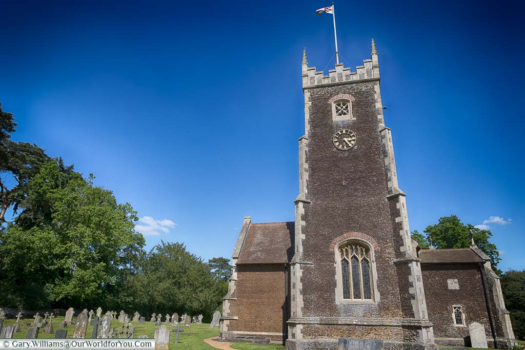 The tower of St Mary Magdalene’s Church in Sandringham, Norfolk