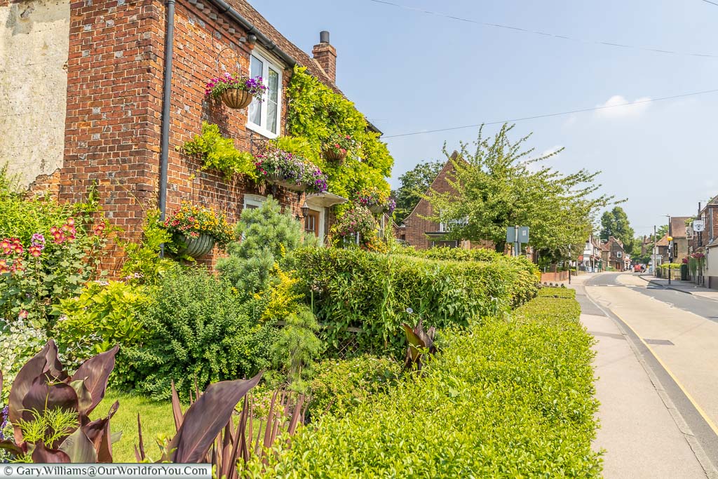 A home with a beautifully managed garden next to the High Street in the village of Otford, Kent