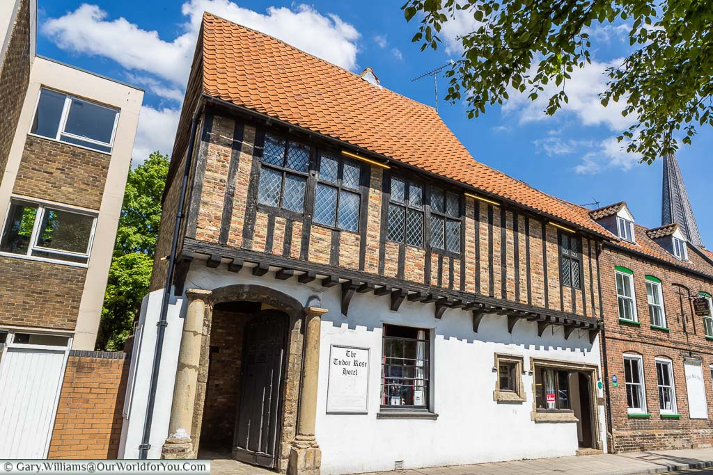 The 15th-century 'Tudor Rose' merchants house half-timbered building in King's Lynn, Norfolk