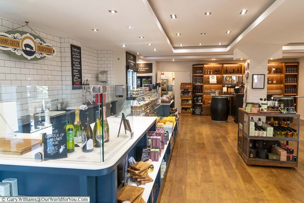 The inside Chapel Down shop selling all things wine as well as local artisan products