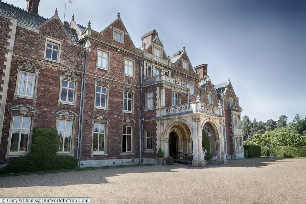 The main entrance to Sandringham House in Norfolk