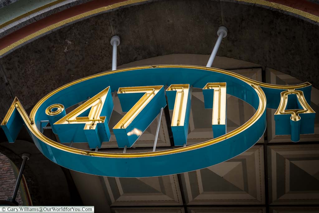 The number 4711 logo in the archway to the 4711 fragrance museum. Another must see, and smell, whilst in Cologne for Christmas