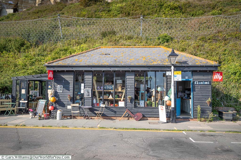 A small gift shop in the Rock-a-Nore region of Hastings offering antiques & bric-a-brac, snacks and ice creams