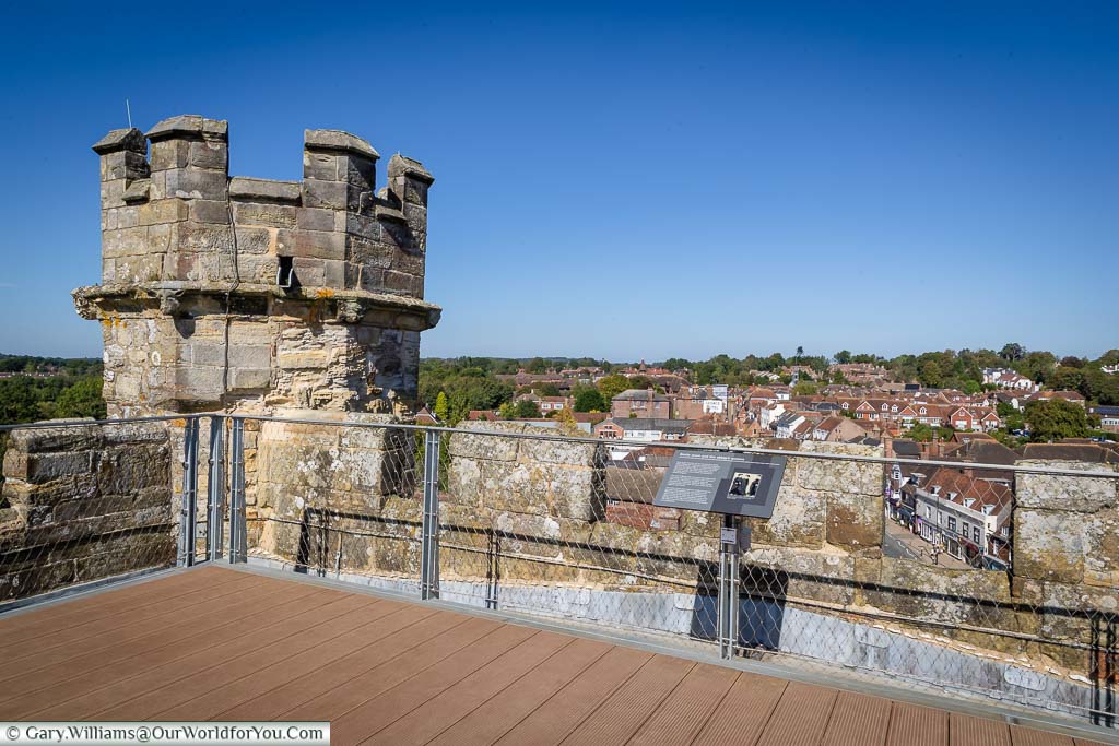 The view over the town of battle from the roof of the Great Gatehouse.