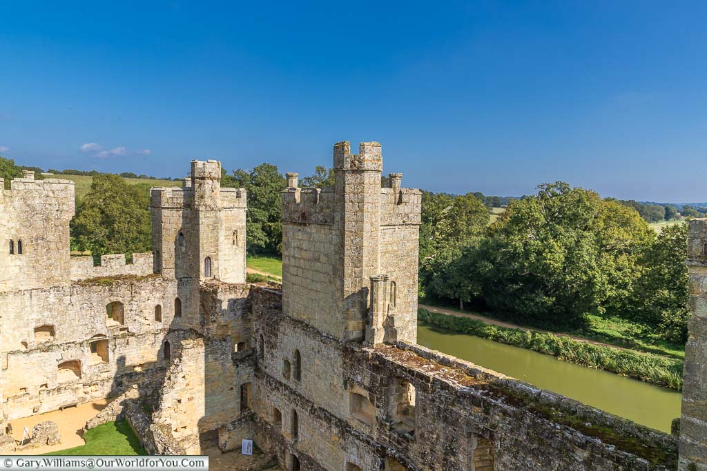 The view of the interior of Bodium Castle from the Postern Tower