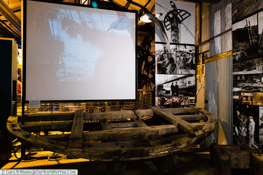 A video and photographic records from the salvage of the SS Great Britain from the Falkland Islands in the Dockyard Museum