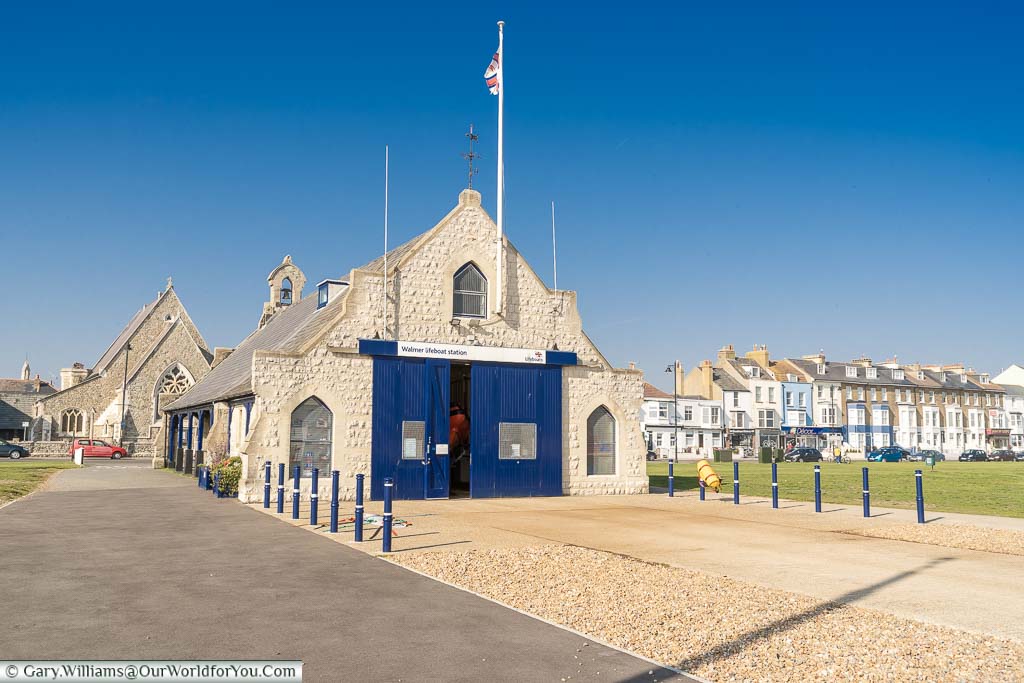 The mid 19th-century stone built Walmer lifeboat station opposite St Saviours Church
