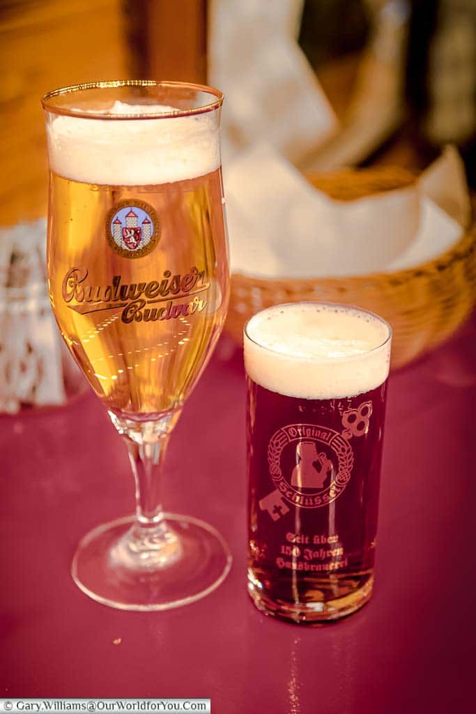 Two glasses of beer on a Christmas Market in Düsseldorf, Germany