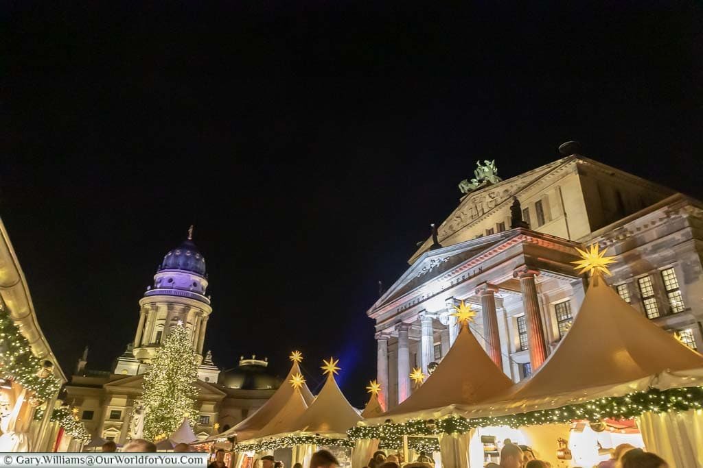 Huts around the Gendarmenmarkt Christmas Market in Berlin