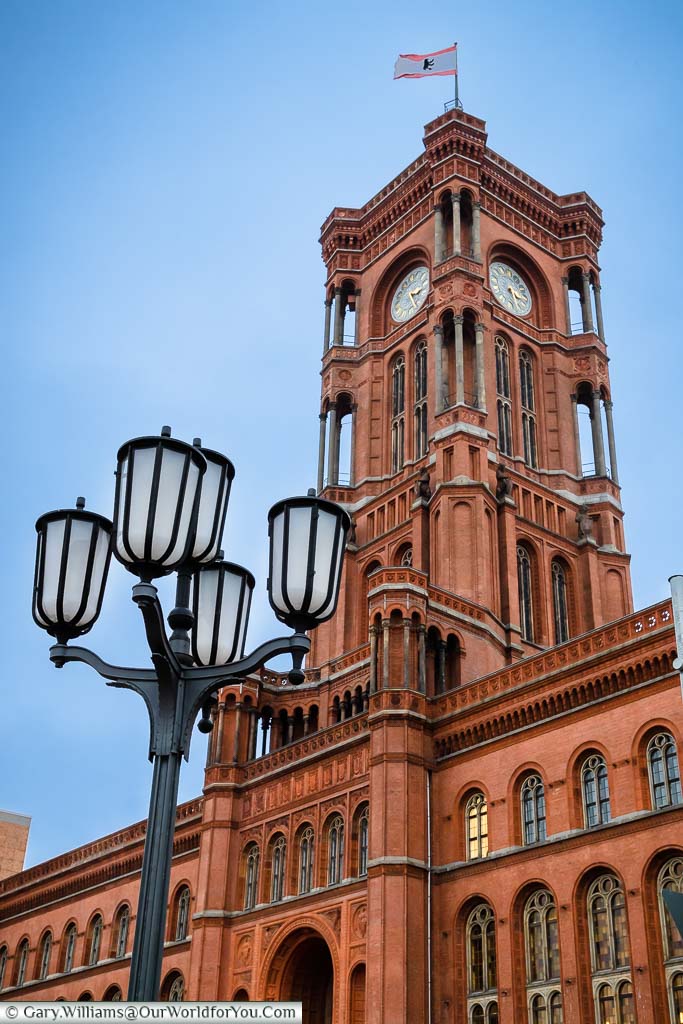 The tower of the Red Rathaus in Berlin