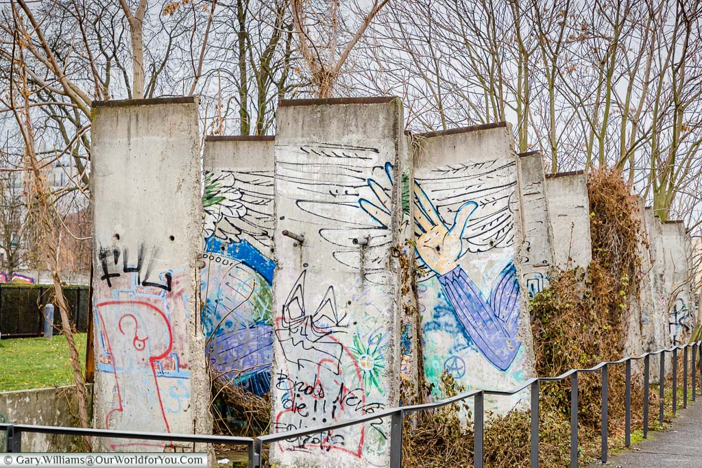 Graffitied sections of the Berlin Wall at the memorial near Bernauer Strasse