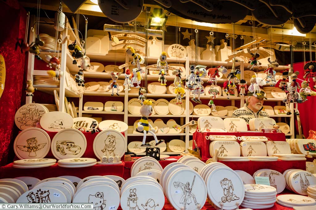 A stall of handcrafted goods on Cologne's Christmas Markets
