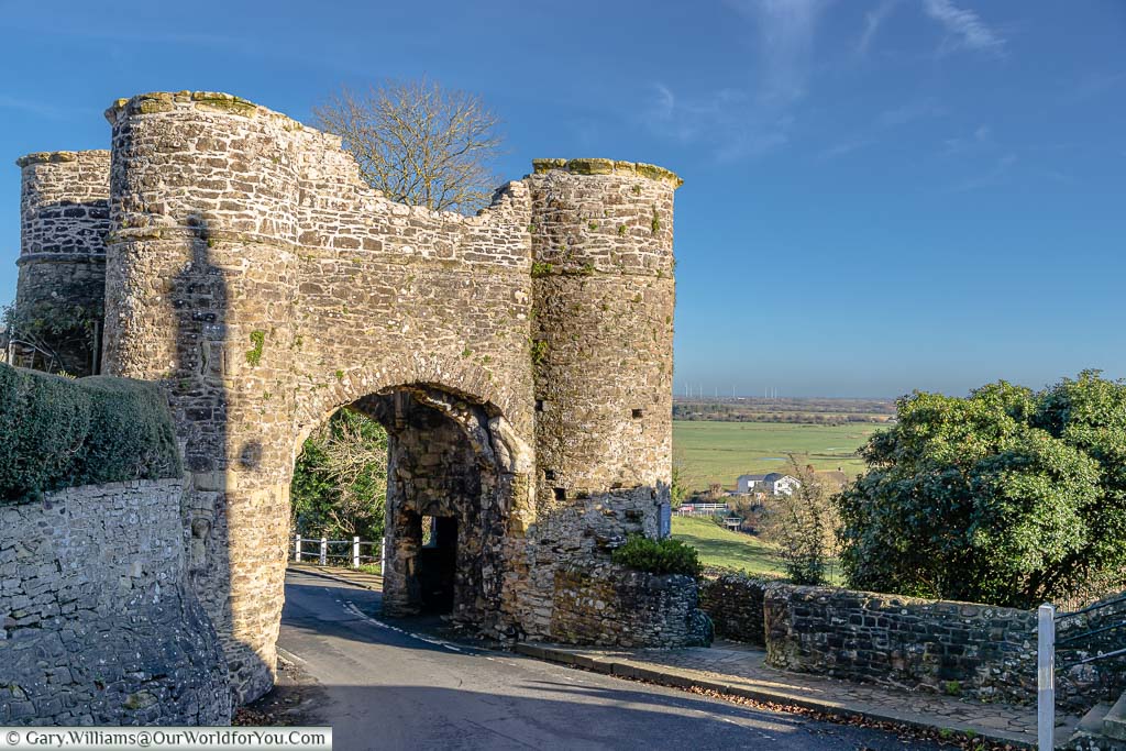 The Strand Gate to the south of Winchelsea overlooking the plains below