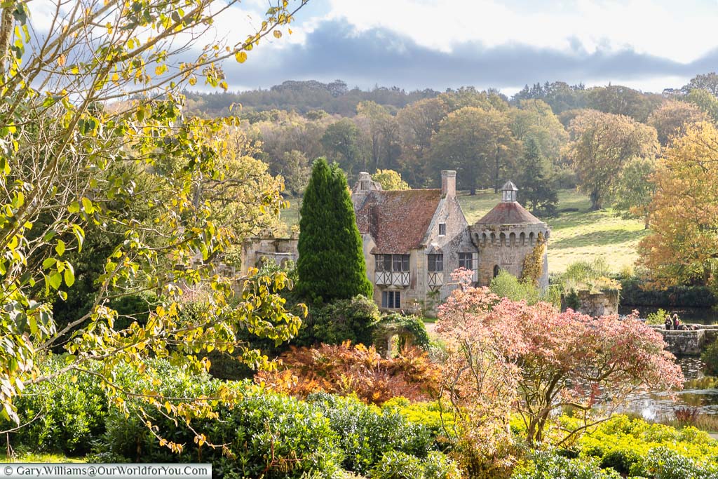 Scotney Castle in amongst the autumn foliage of the Kent countryside