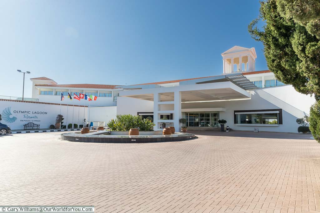 The driveway and entrance to the Olympic Lagoon Resort Paphos