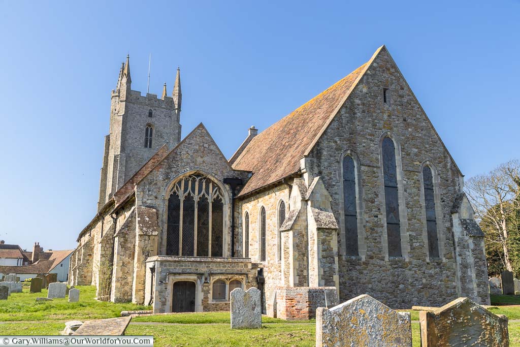 The nave end of All Saints Church in Lydd on the Romney Marshes in Kent