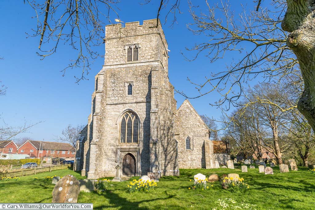 The bell tower end of St Peter & St Paul's Church, Newchurch on the Romney Marsh in Kent