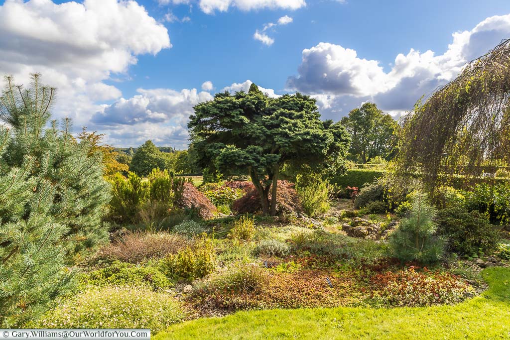 The lush rockery garden at the National Trust Emmetts Garden in Kent