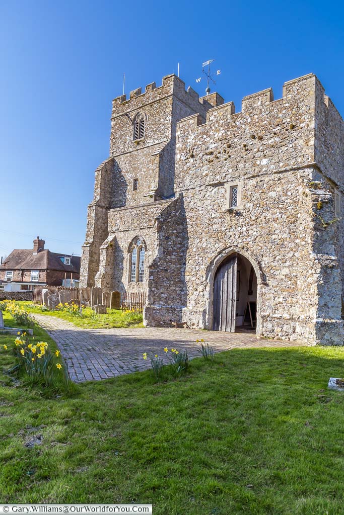 The entrance to St George's Church, Ivychurch on the Romney Marsh in Kent