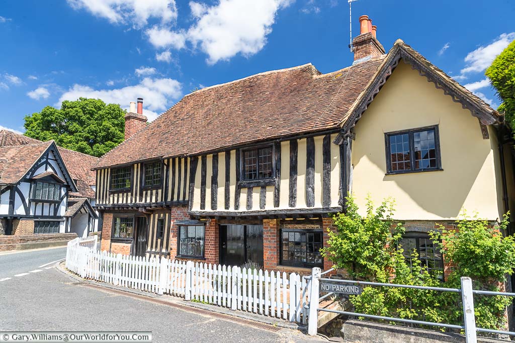 The timber-framed 16th-century historic Old Forge House on Fen Pond Road in Ightham