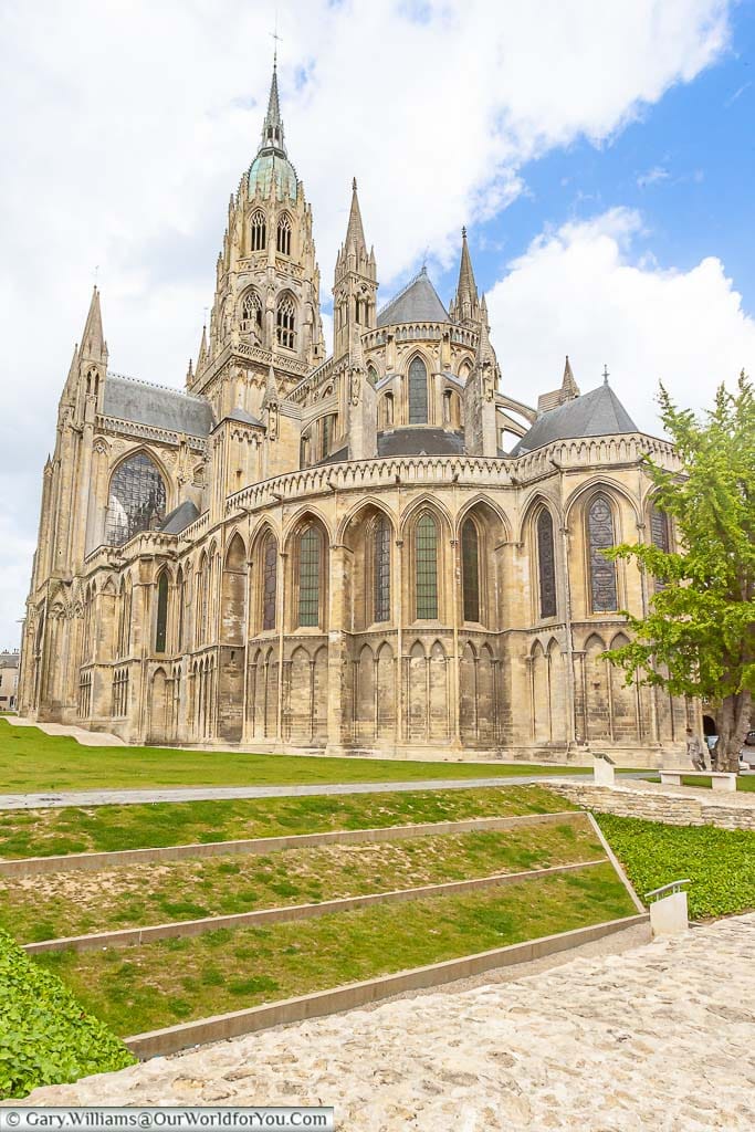 The historic 13th-century Gothic cathedral of Bayeux