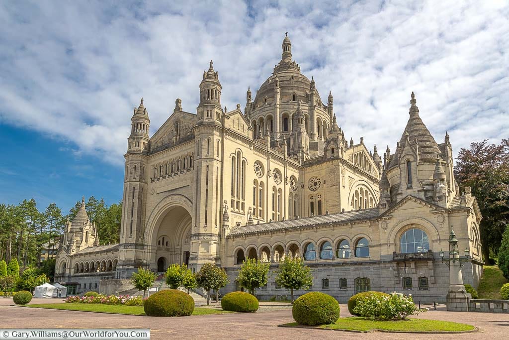 The outside of the Basilica of St. Thérèse of Lisieux, places to visit in france, visit normandy
