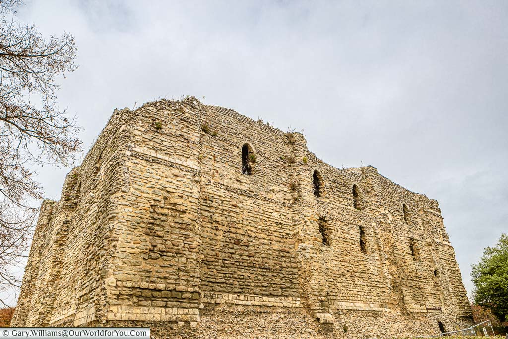 The stone exterior of the Norman Canterbury Castle