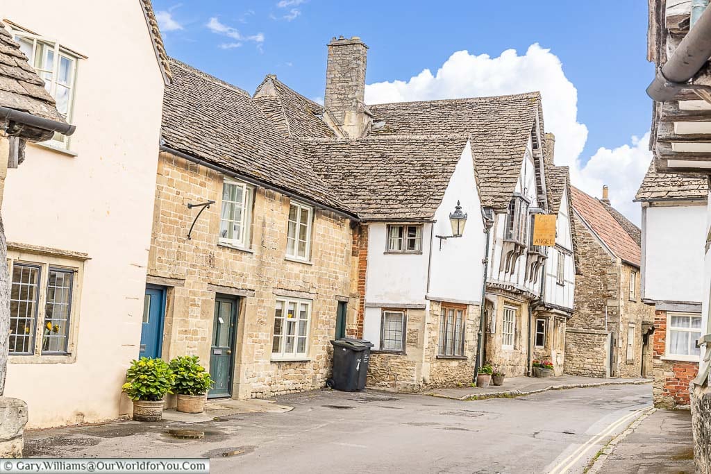Historic buildings along Church Street in the National Trust Village of Lacock in Wiltshire
