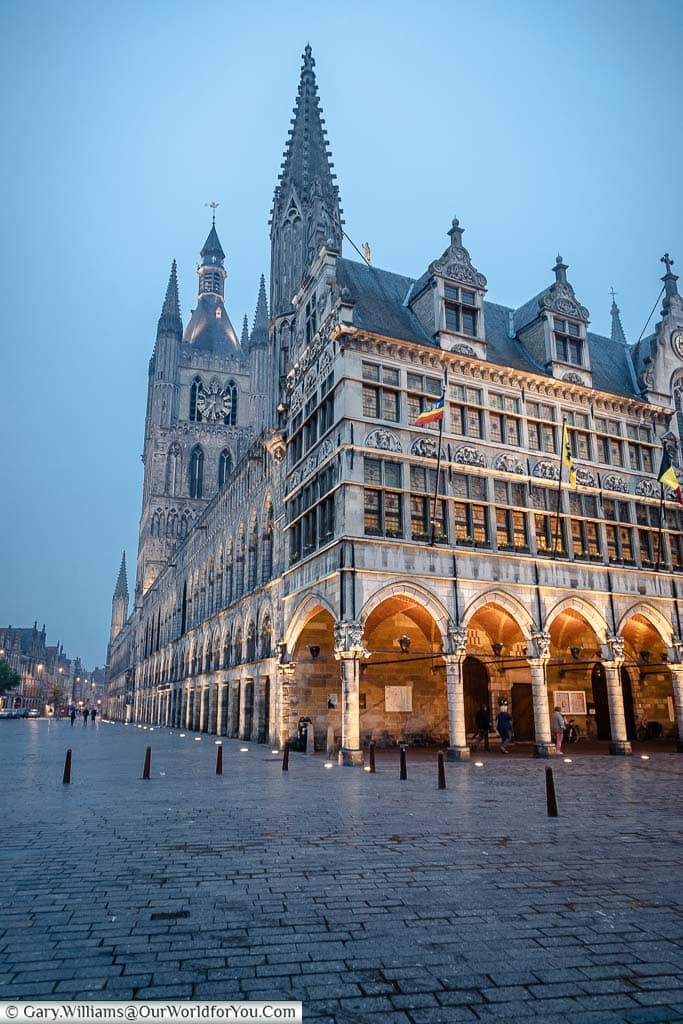 The Ypres Cloth Hall at night