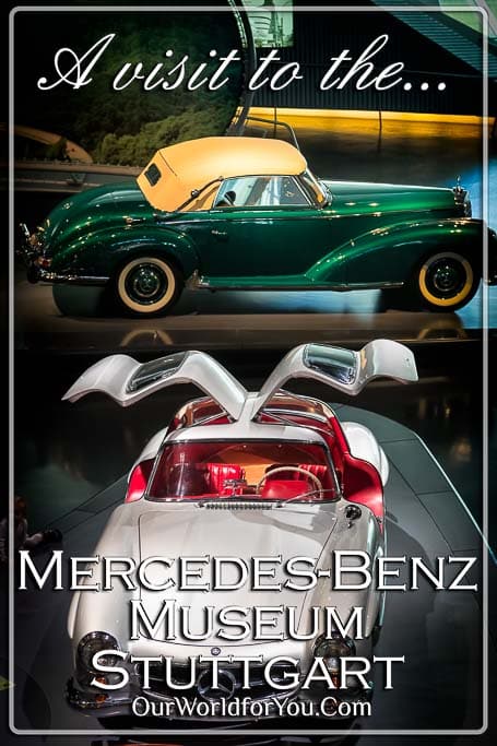 The pin image for our post - 'A chance visit to the Mercedes-Benz Museum, Stuttgart.'