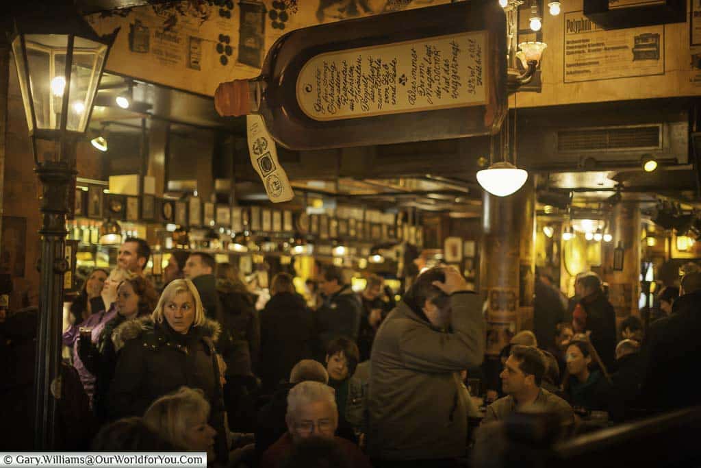 The bustling scene inside Papa Joe's Biersalon, a traditional star pub in the centre of Cologne.