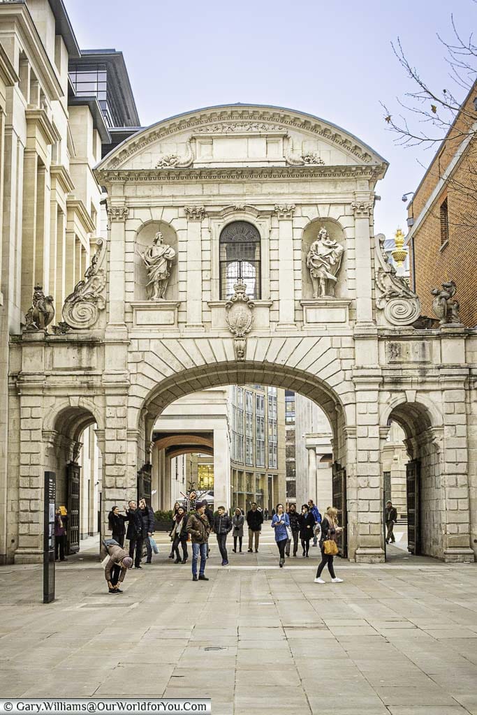 The beautiful Temple Bar Gate in Paternoster Square, a stone's throw from St Paul's Cathedral