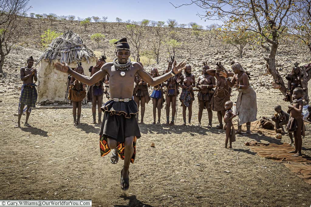 A tribal dance of the Himba people, Damaraland, Namibia