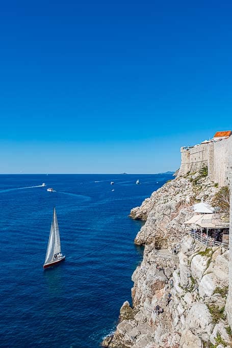Sailing past the Old Town, Dubrovnik, Croatia