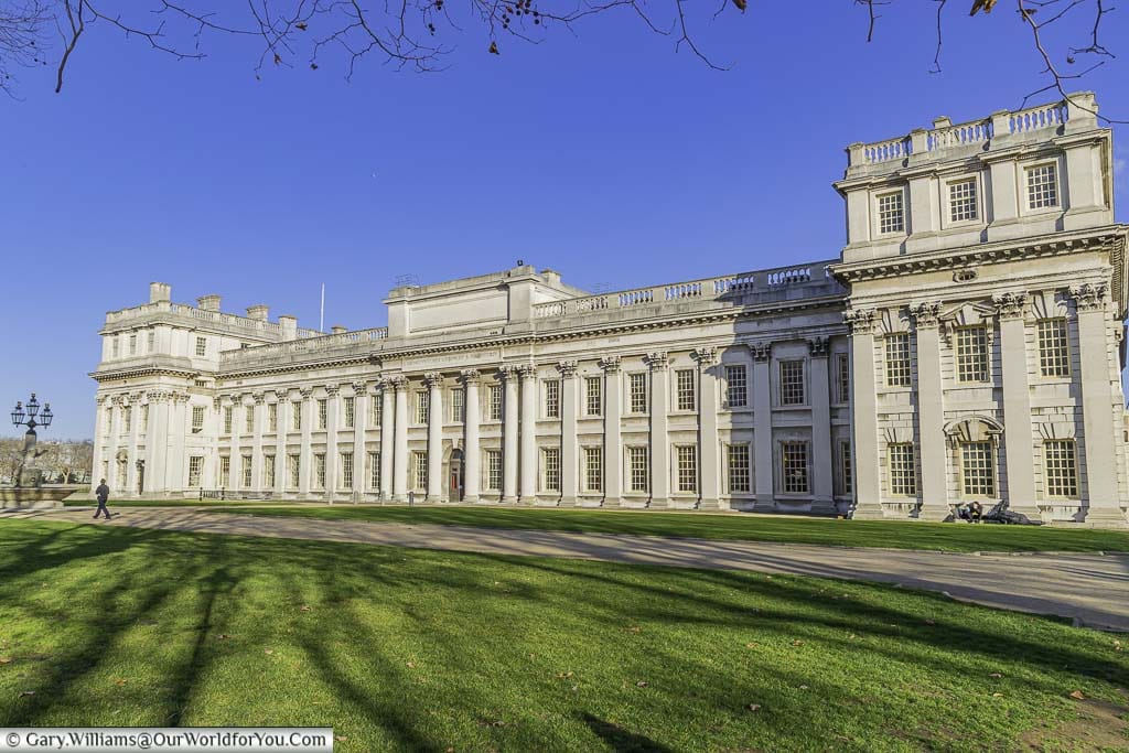 A building at the Old Royal Naval College, Greenwich, which provides a backdrop to many a film filmed at the site.