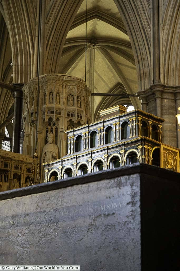 A closer look at the shrine of Edward the Confessor inside westminster abbey in london