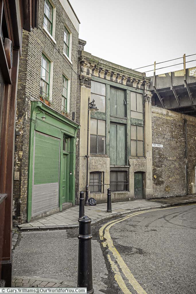 A derelict part of London, just off Borough Market, famous as the boys' lair in Lock, Stock & Two Smoking Barrels.