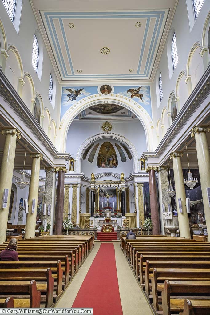 Inside St. Peter's Italian Church in Clerkenwell that featured in the film Mona Lisa