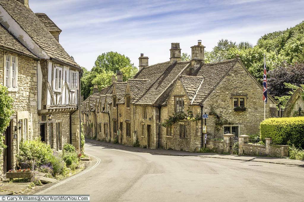 Looking down 'The Street' in the picturesque village of Castle Combe in Wiltshire