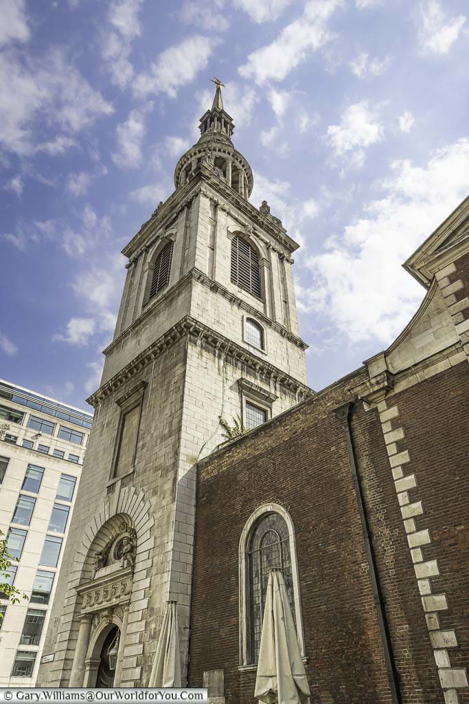 The Bell tower of St Mary-le-bow in the heart of the City of London, home to the famous bow bells. If you are born within earshot of these bells you can consider yourself a true cockney.