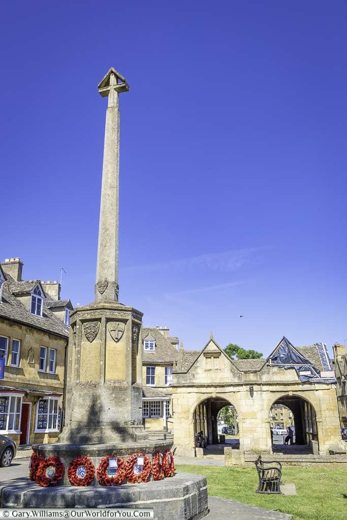 The war memorial, constructed from the same Cotswold stone as all the other buildings in Chipping Campden