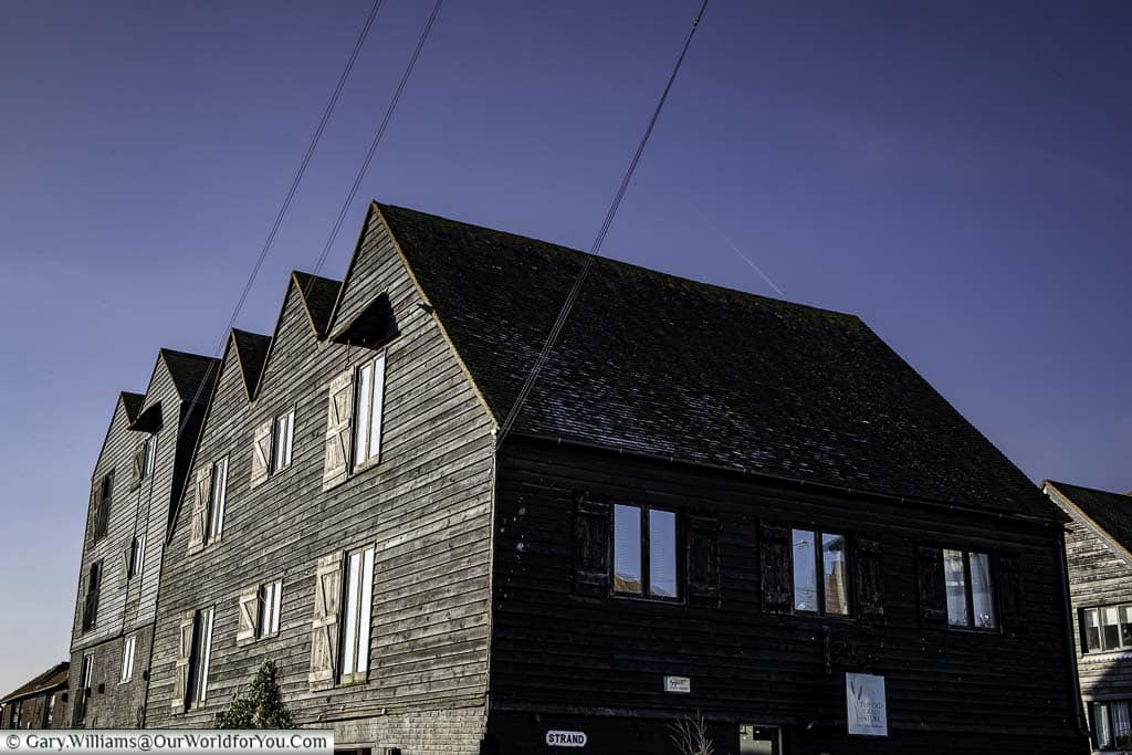 The black former fishermen's warehouses in the strand in rye, east sussex
