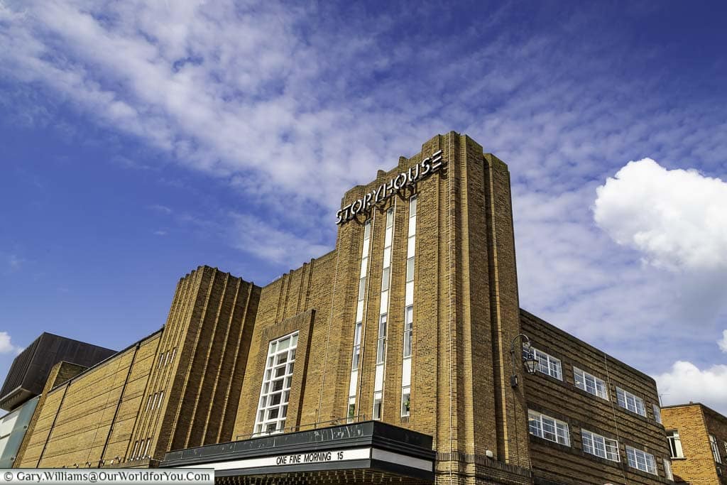The exterior of the brick build art deco former cinema that is not the storyhouse in chester