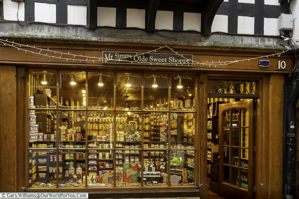 A traditional sweet shop on Mercer Lane in Canterbury