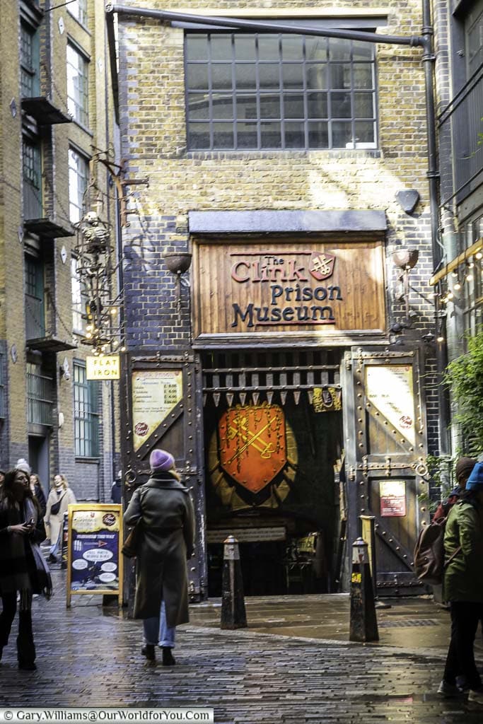 The entrance to the clink prison museum in clink street in the bankside region of london