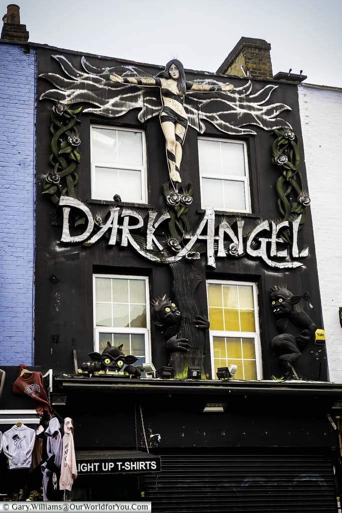 The Dark Angel Tattoo parlour on Camden High Street.