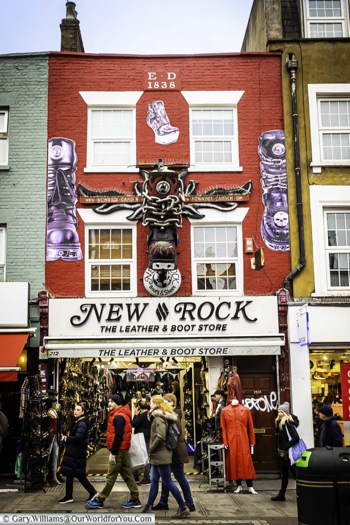 The New Rock Leather & Boot store on Camden High Street.