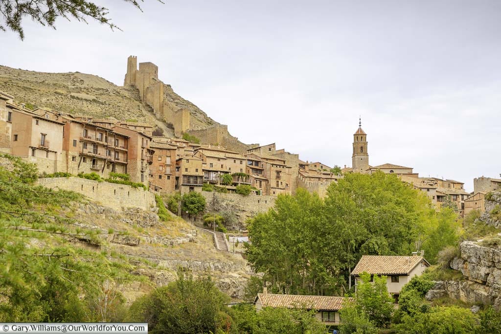 The hillside village of albarracín, visited on our spanish road trip through aragon, spain