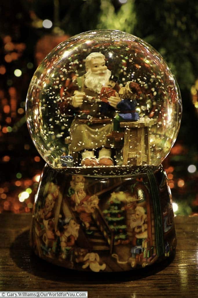 Our snowglobe, bought from strasbourg's christmas markets in front of our christmas tree